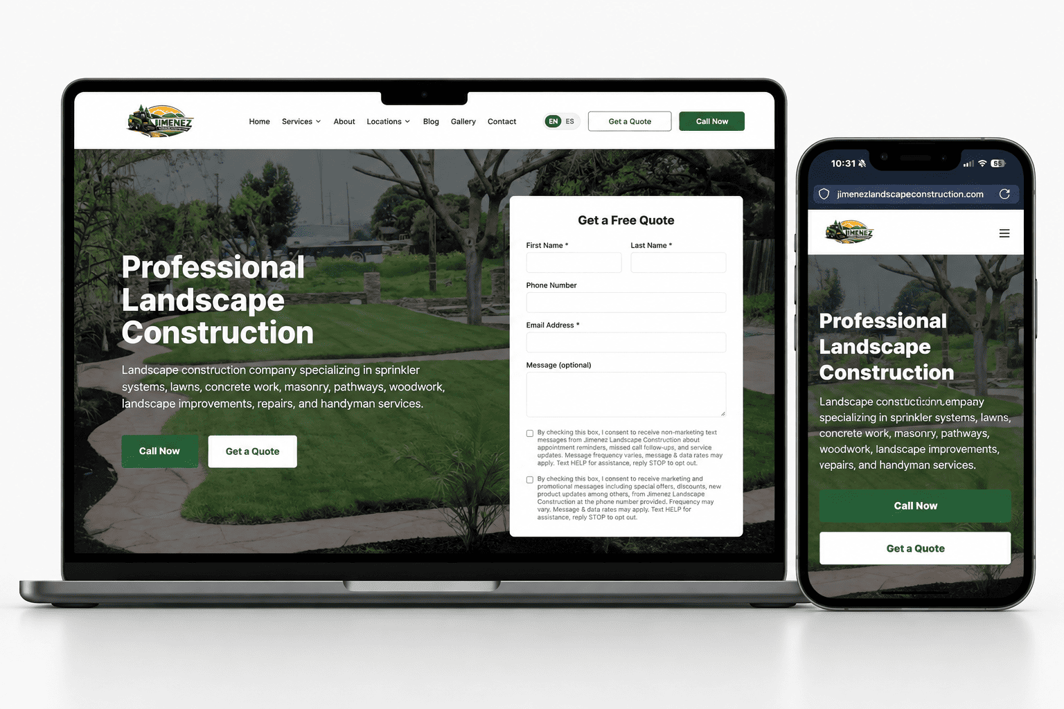 Jimenez Landscape Construction - East Bay CA - A2Z Digital Client
