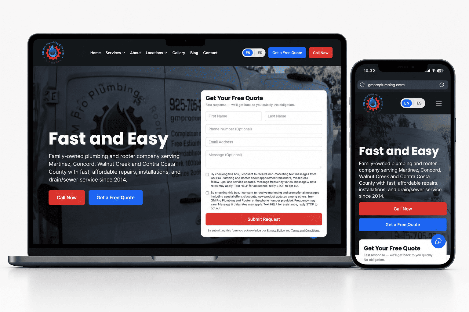 GM Pro Plumbing - A2Z Digital Client