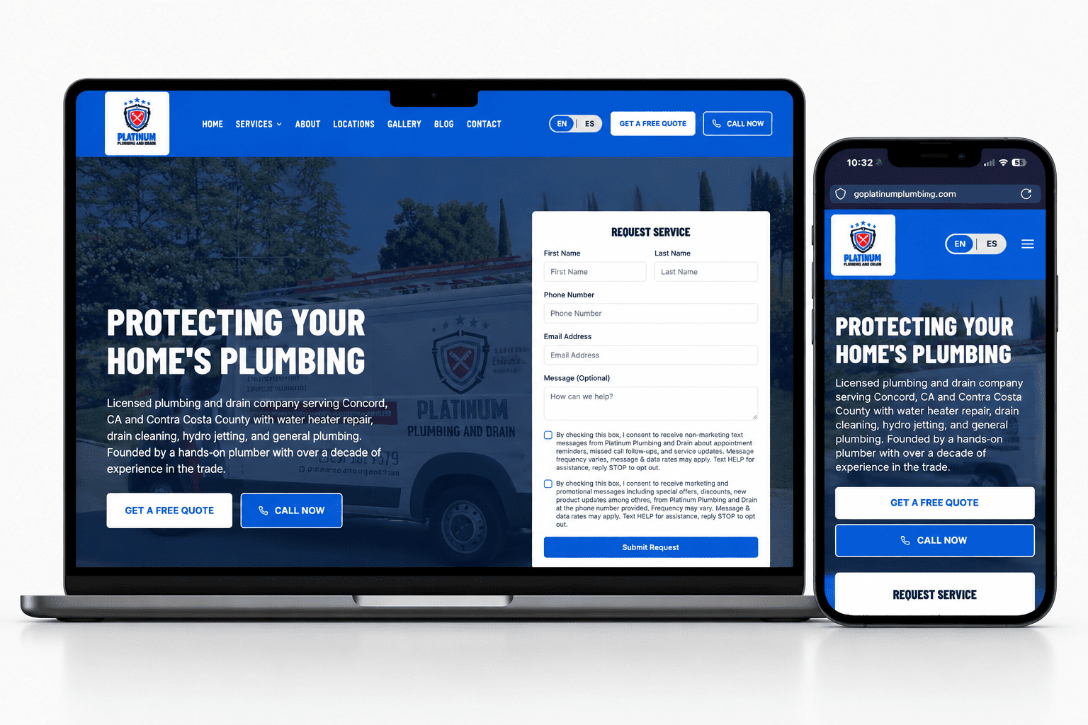 Platinum Plumbing and Drain - A2Z Digital Client