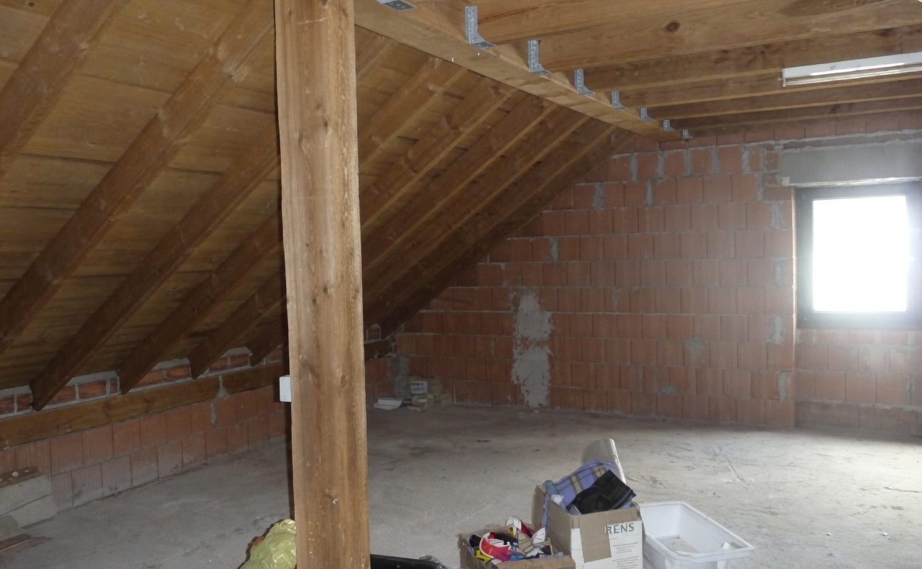 Empty attic space before conversion