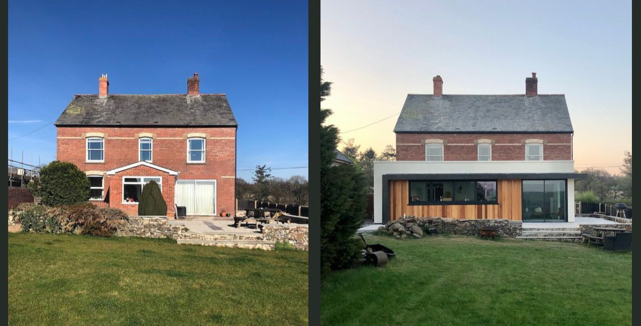 Home extension before and after