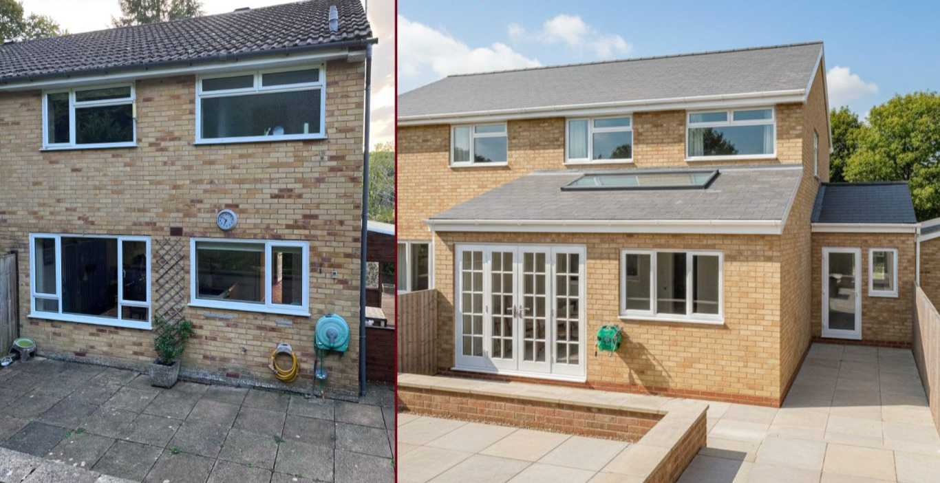 House extension transformation before and after