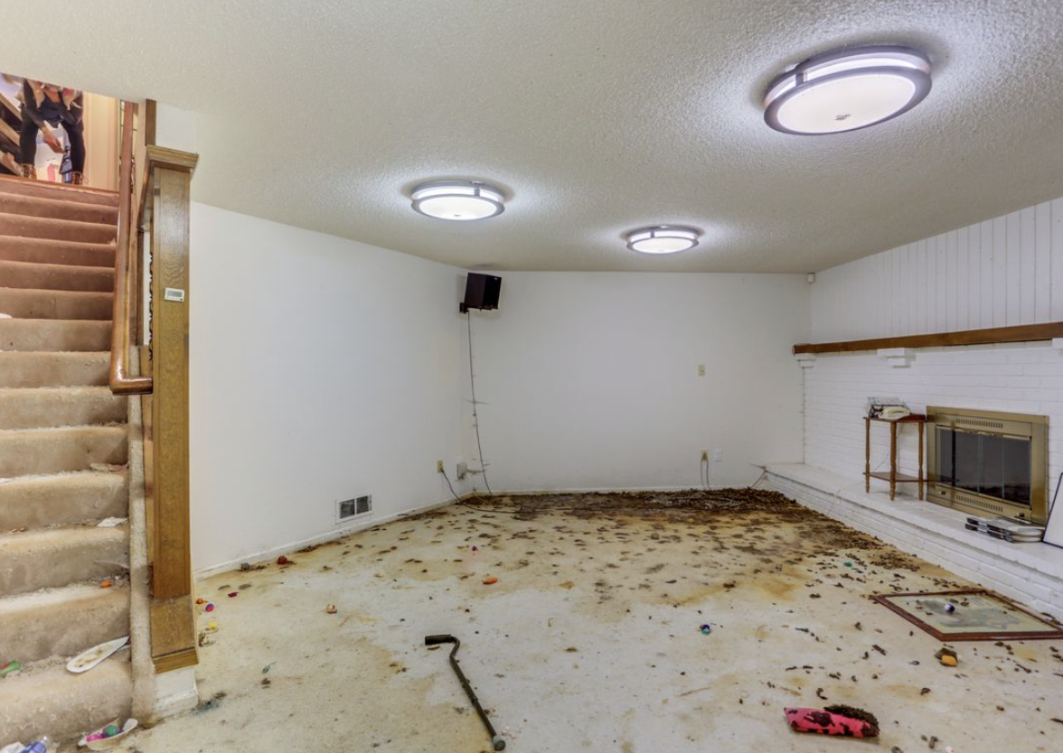 Before home interior repaint project