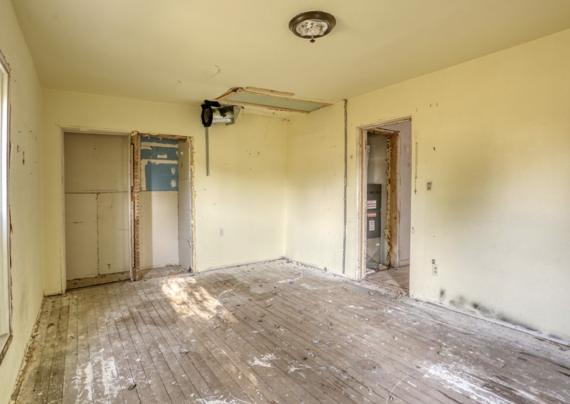 Before wall repainting and decorating project