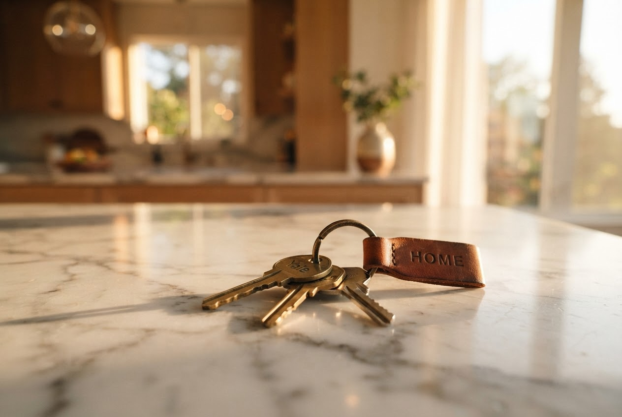 Keys on marble counter