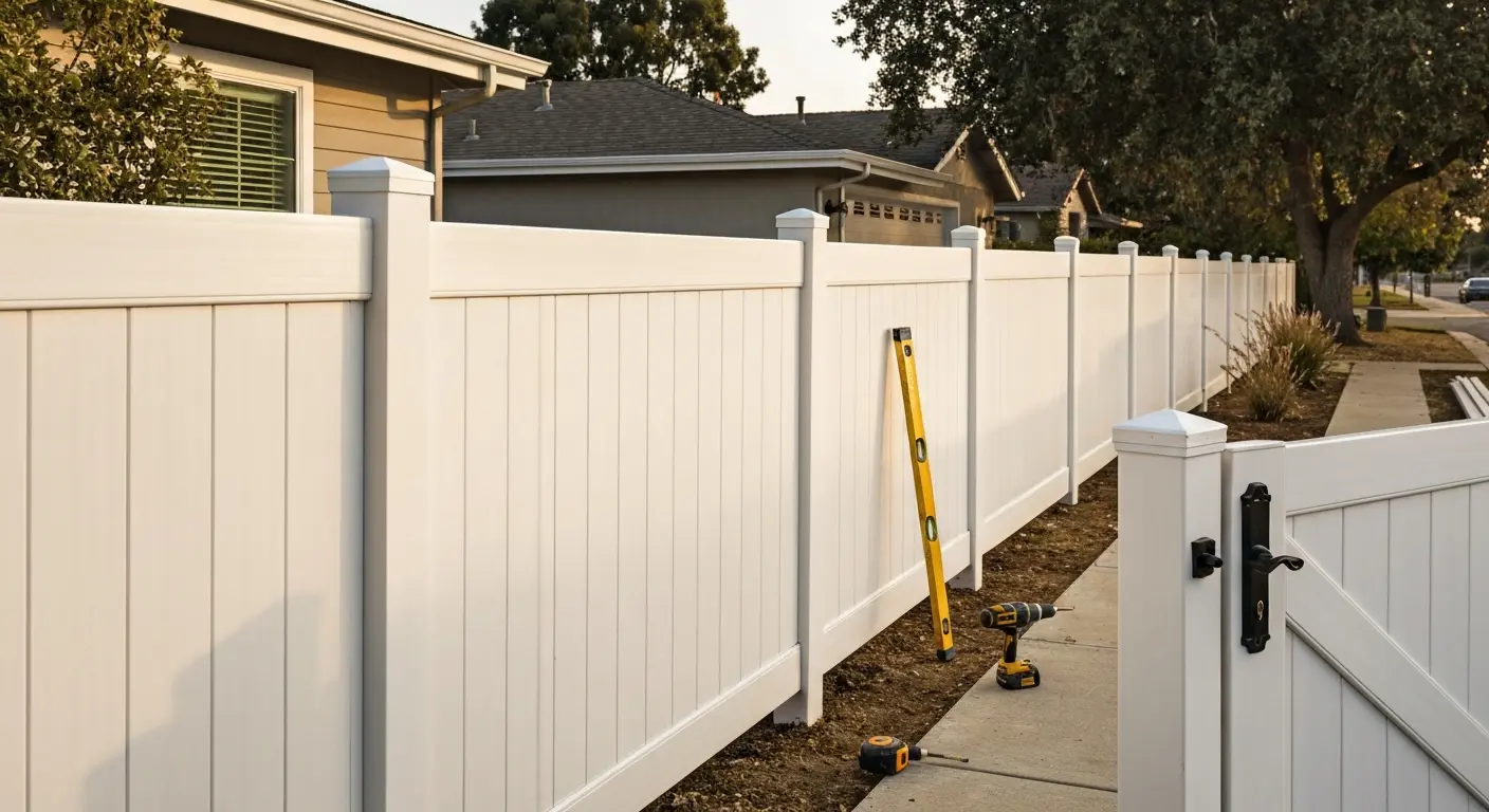 Vinyl fence installation