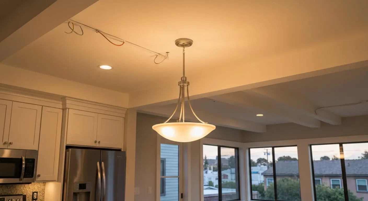 Ceiling light fixture installation