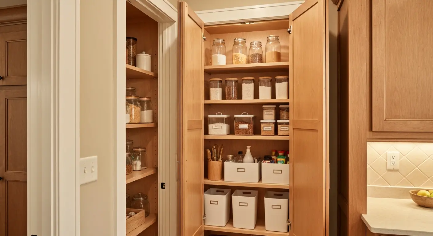 Custom pantry cabinetry with organized storage
