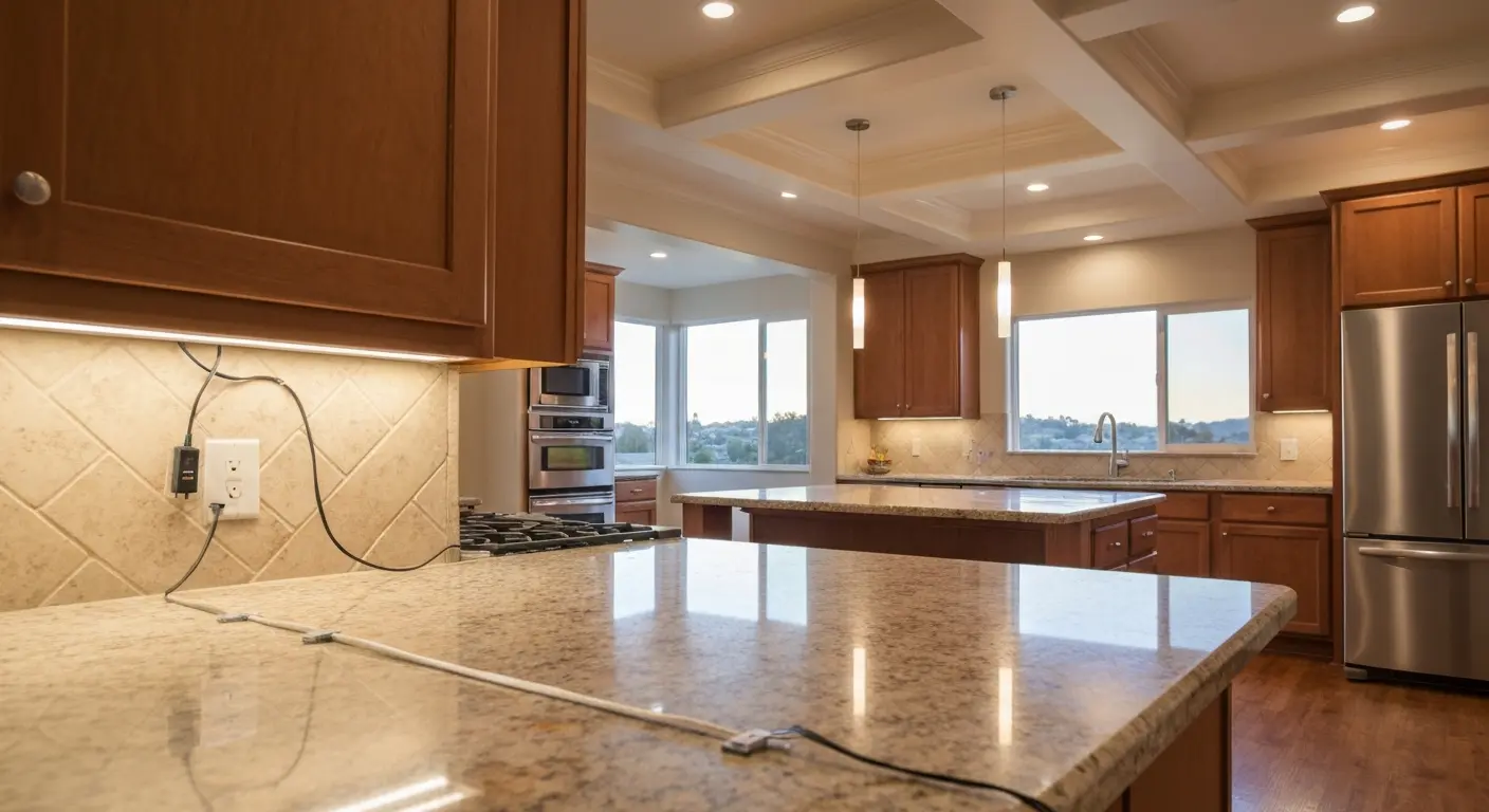 LED kitchen lighting installation