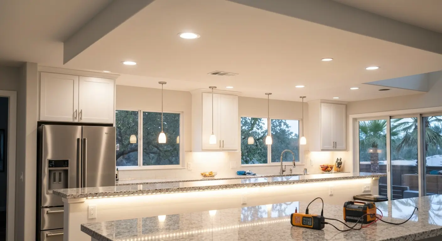 Kitchen lighting installation