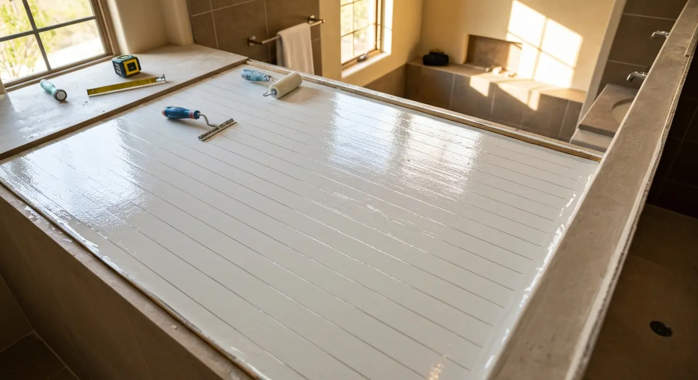 Waterproofing preparation for tile shower