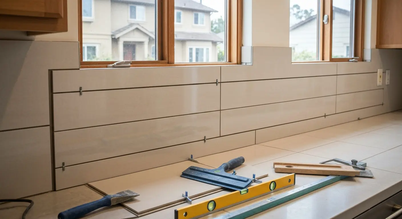 Kitchen backsplash installation