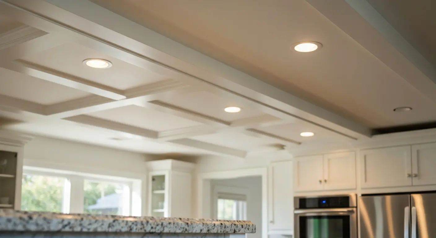 Recessed kitchen lighting installation