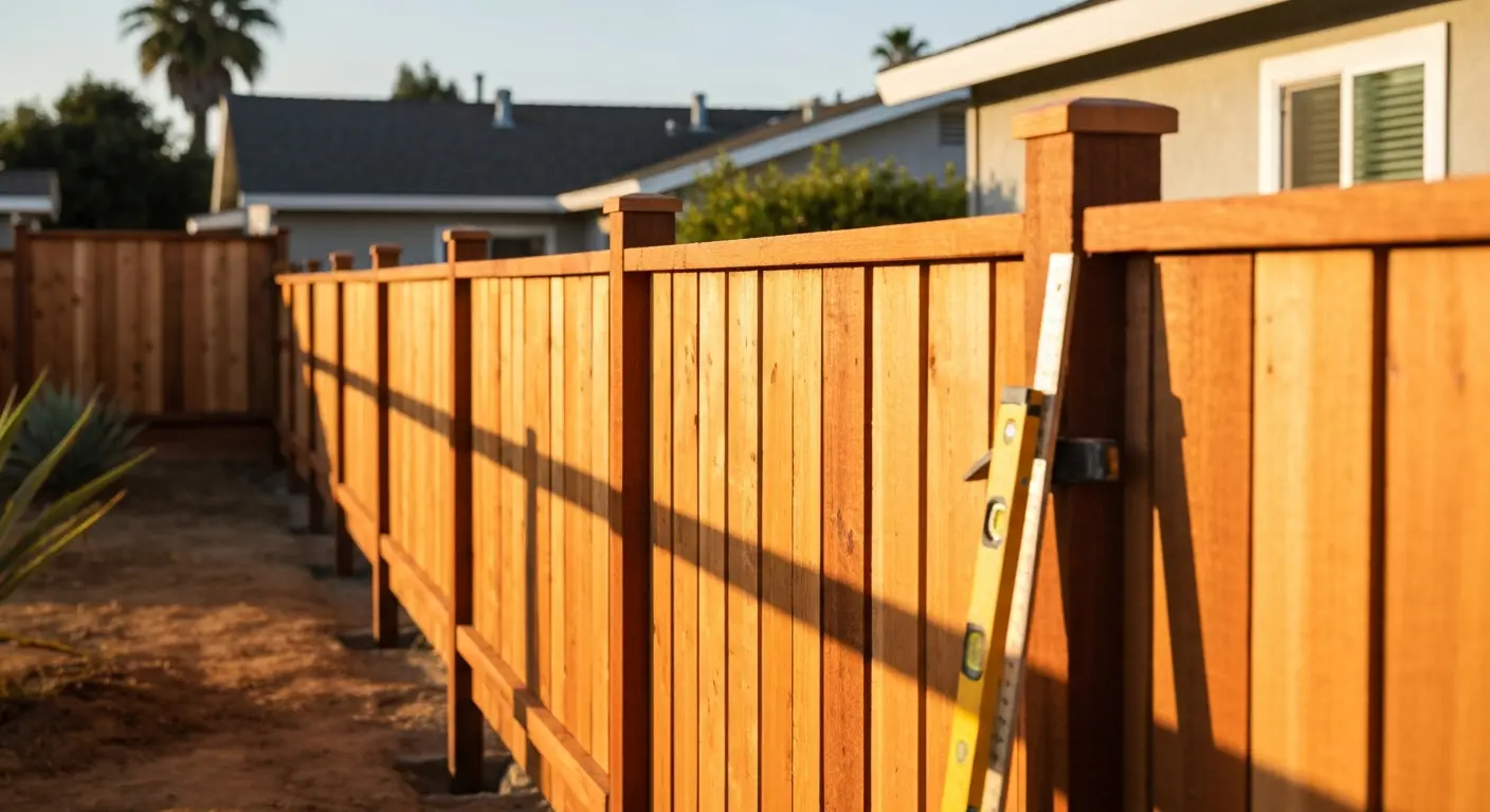 Wood fence installation
