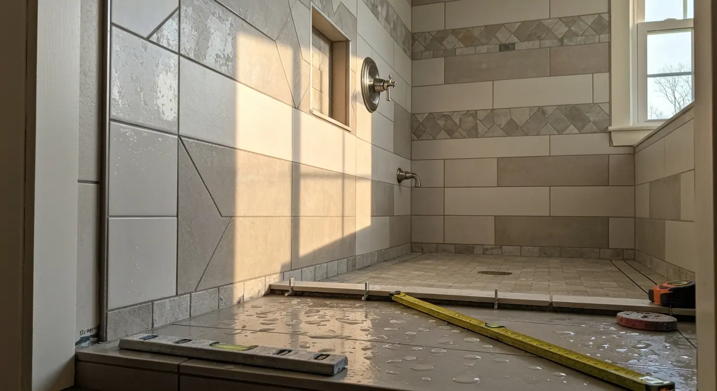 Custom tile shower build