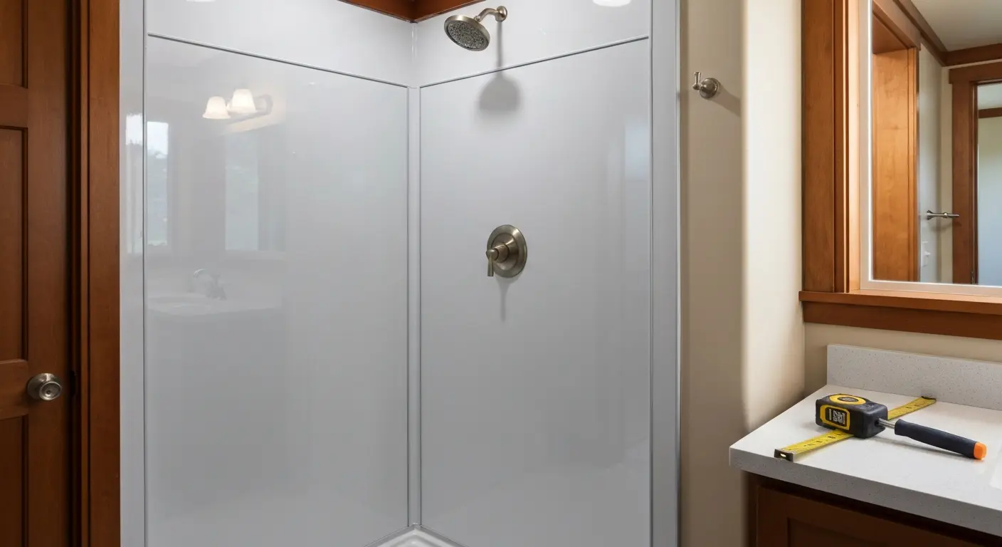 Acrylic shower surround installation