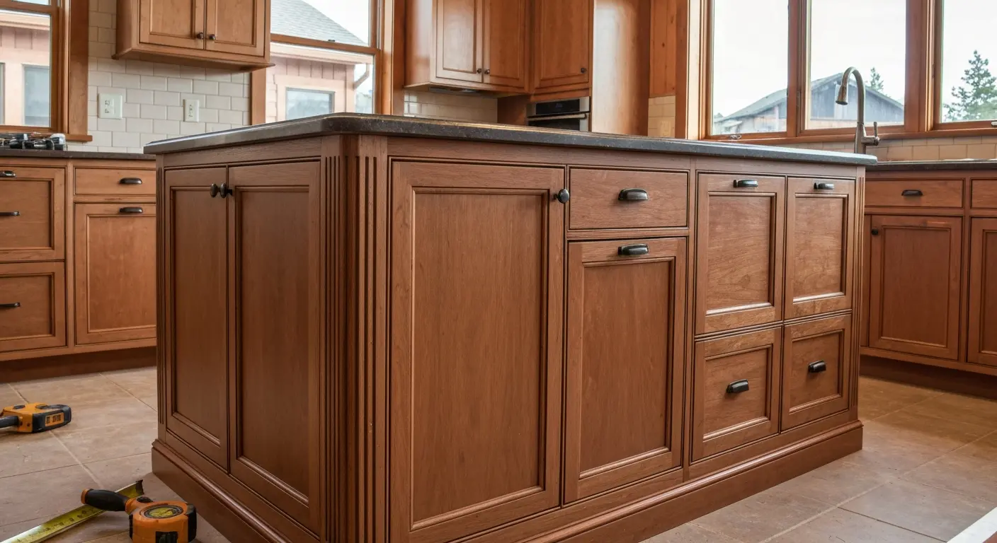Custom kitchen island with storage