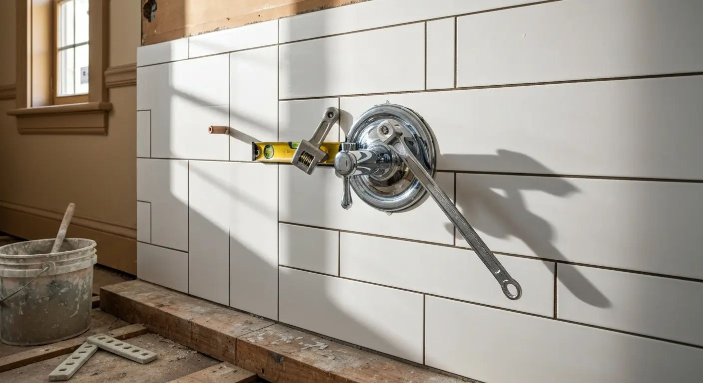Shower fixture installation detail