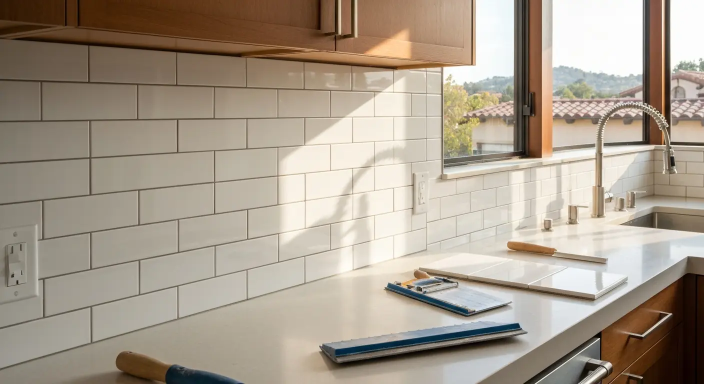 Kitchen backsplash installation
