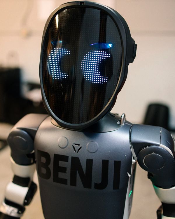 Benji humanoid robot with LED display face