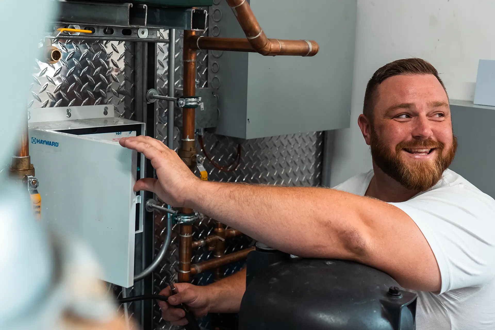 Justin Stam from Alpine Electric at work