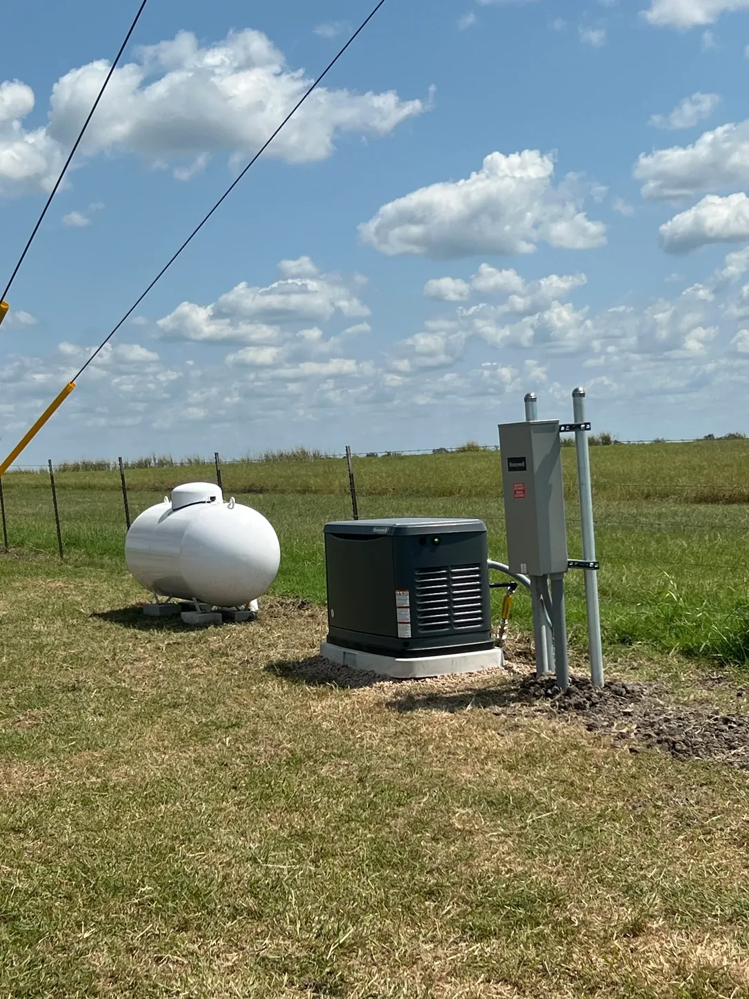 Actual generator, electrical and propane setup by Hill Country Energy Solutions