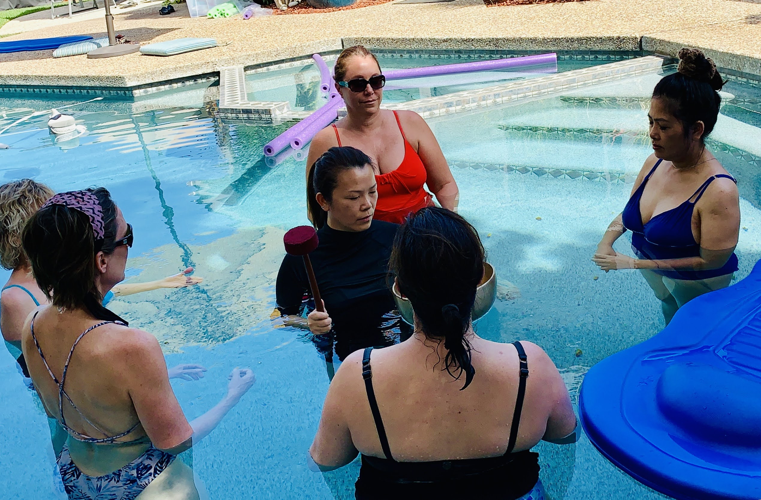 Riya guiding students during water certification training