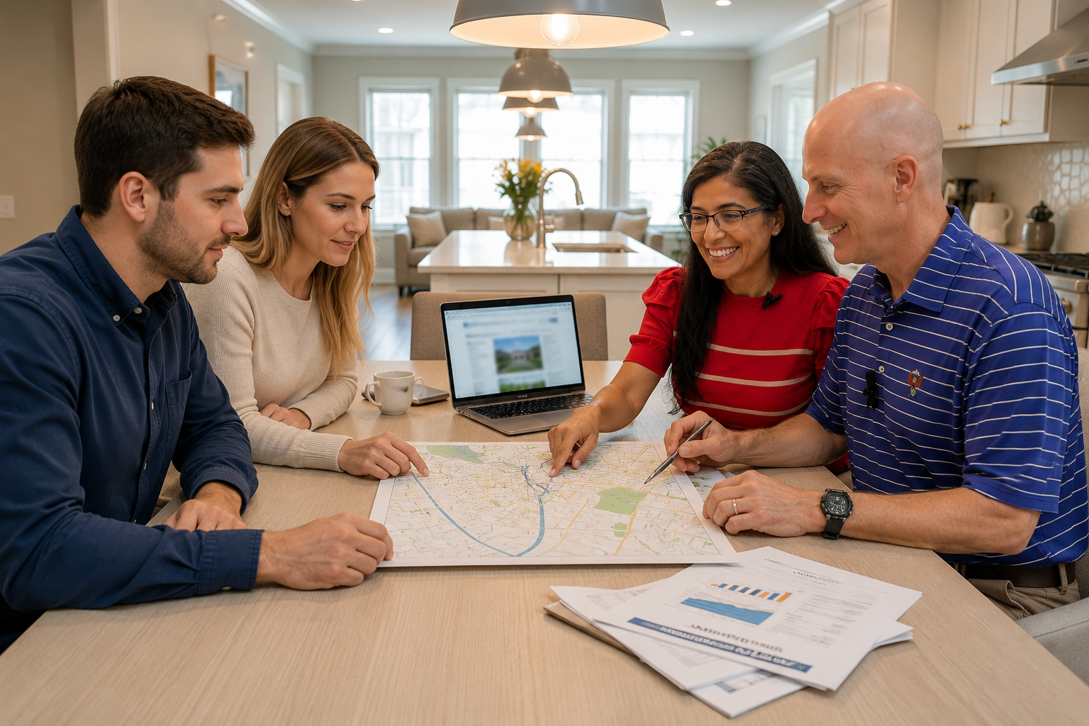 First-time buyers celebrating in the kitchen of their new McLean home