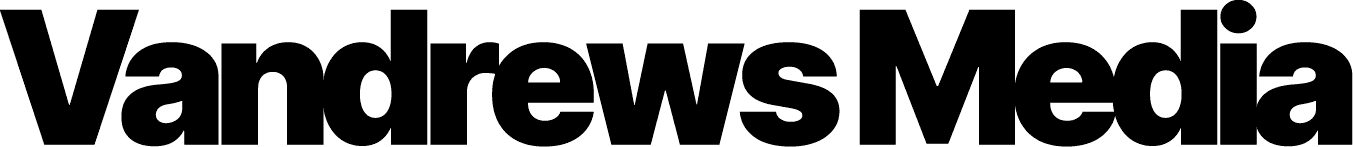 Vandrews Media wordmark, black on light