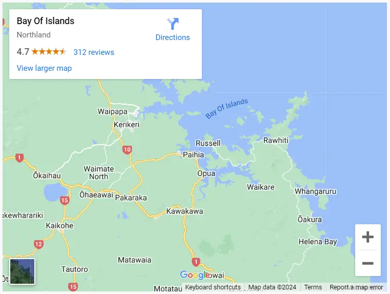 Google Map of Bay of Islands