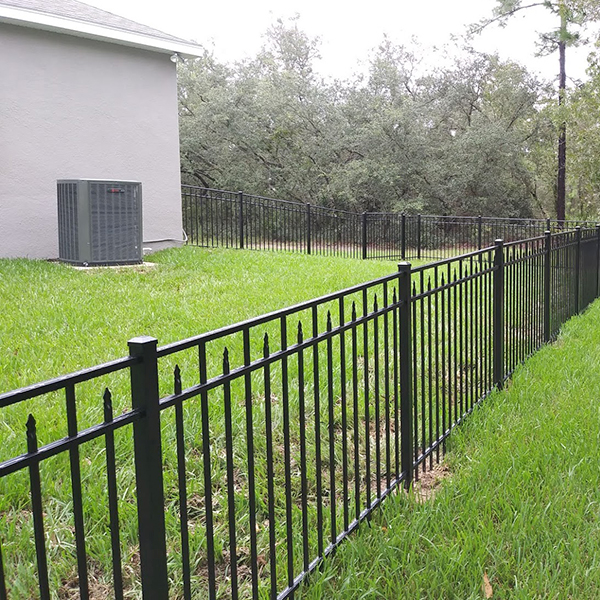 Black metal fence