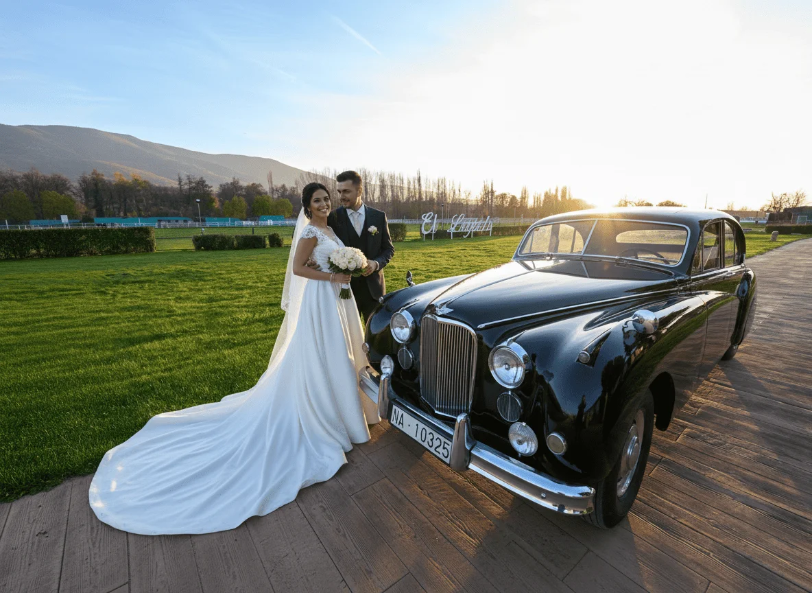 Boda con Jaguar clásico