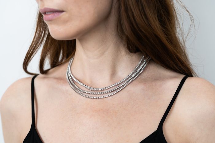 Layered diamond necklaces, Mind & Moxie shoot