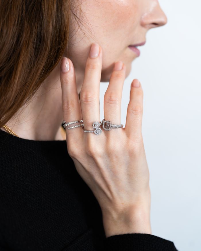Stacked diamond rings, Mind & Moxie shoot