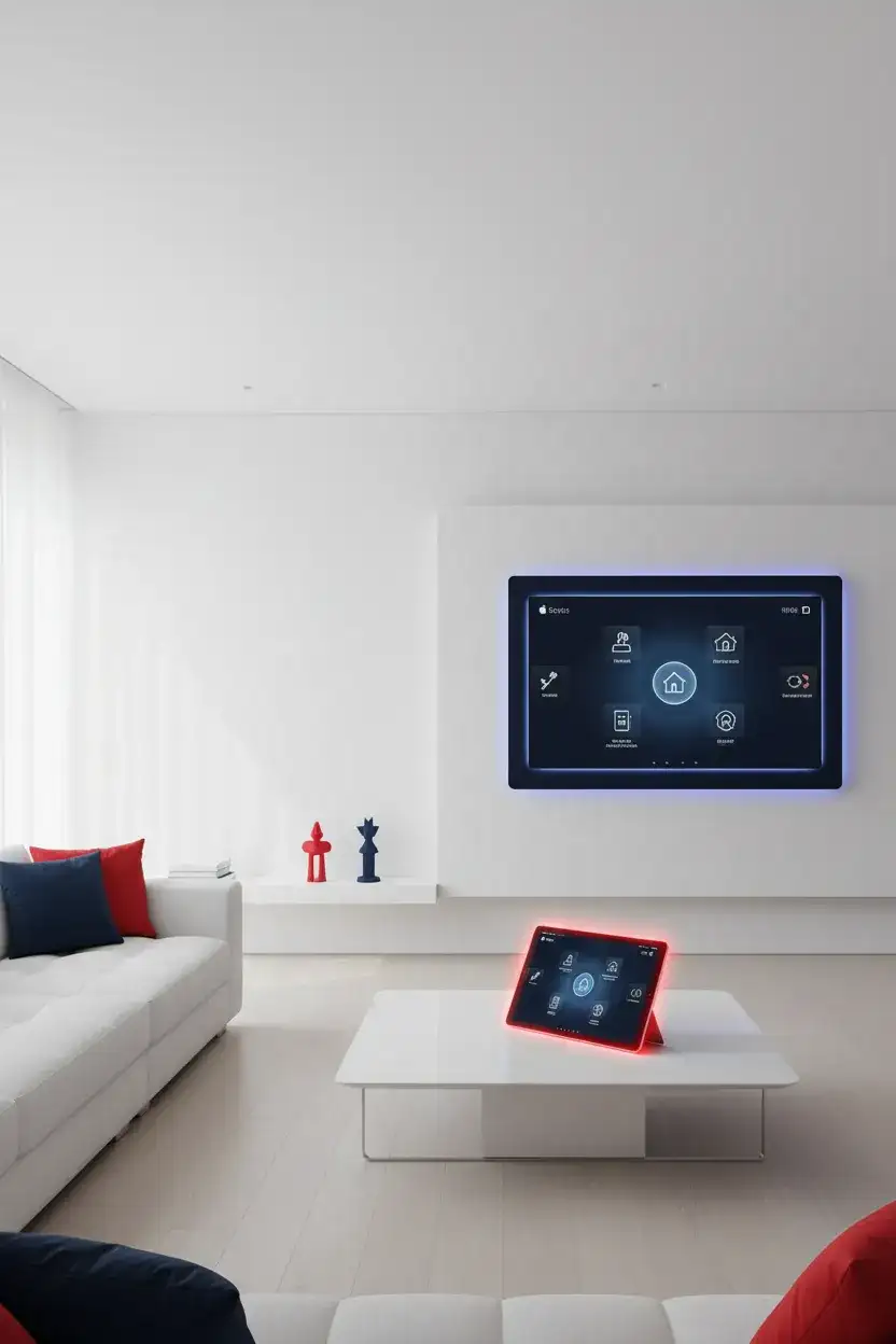Smart home technology in a modern living space