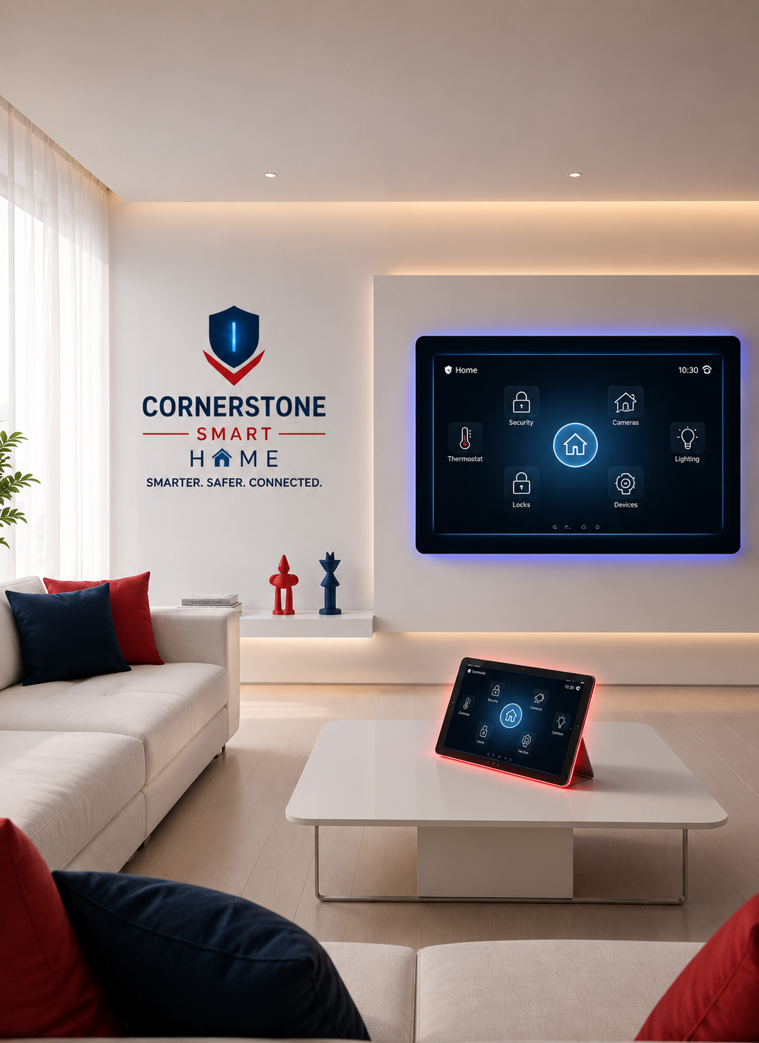 Smart home technology in a modern living space