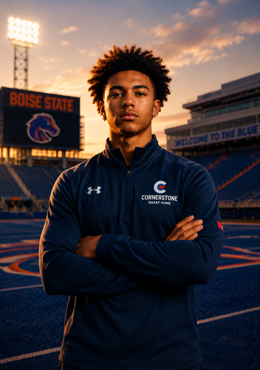 Driven athlete looking focused and determined