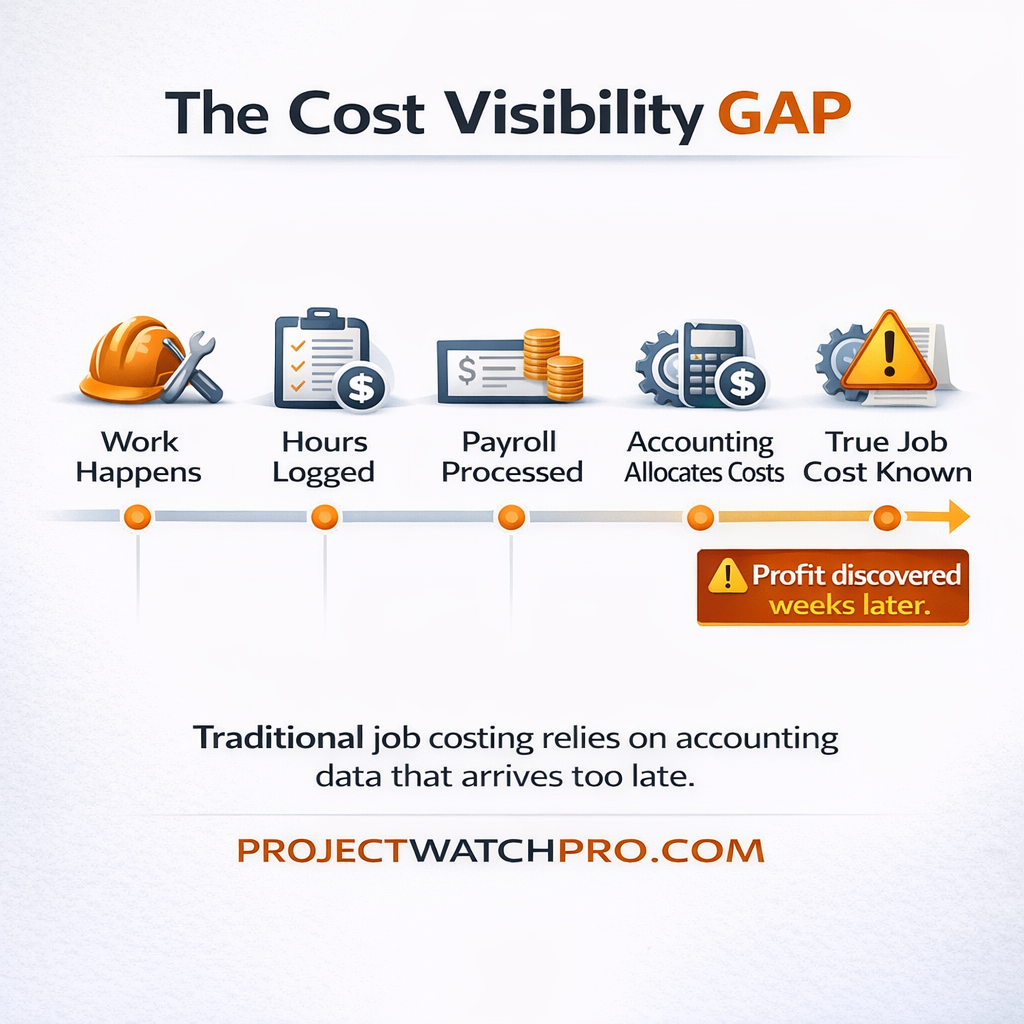 construction cost visibility gap accounting delay infographic construction cost visibility gap accounting delay infographic