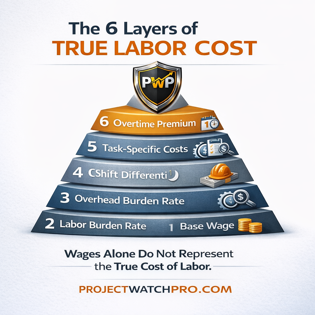 six layers of true labor cost construction infographic six layers of true labor cost construction infographic