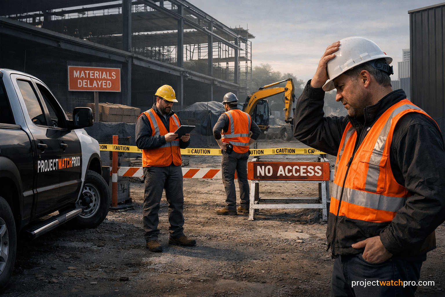 Crew arrives at a jobsite where work appears scheduled but is not actually ready to start Crew arrives at a jobsite where work appears scheduled but is not actually ready to start