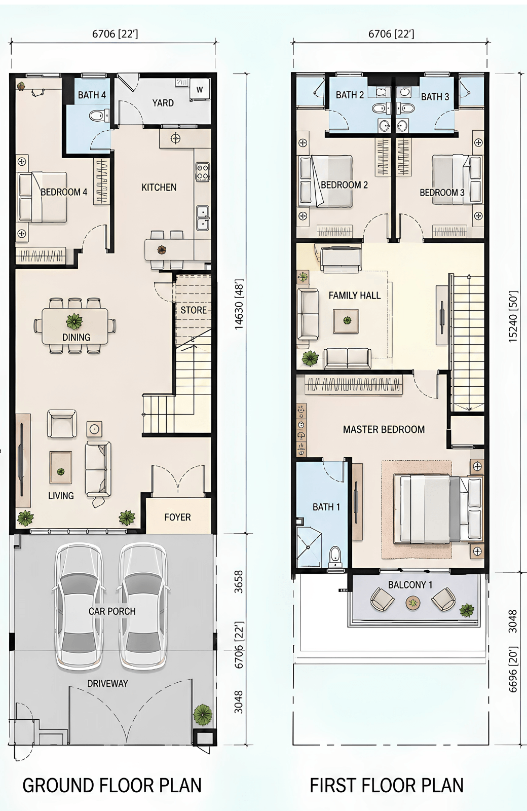 Taman Pulai Bestari Skudai 22x70 double storey terrace house layout