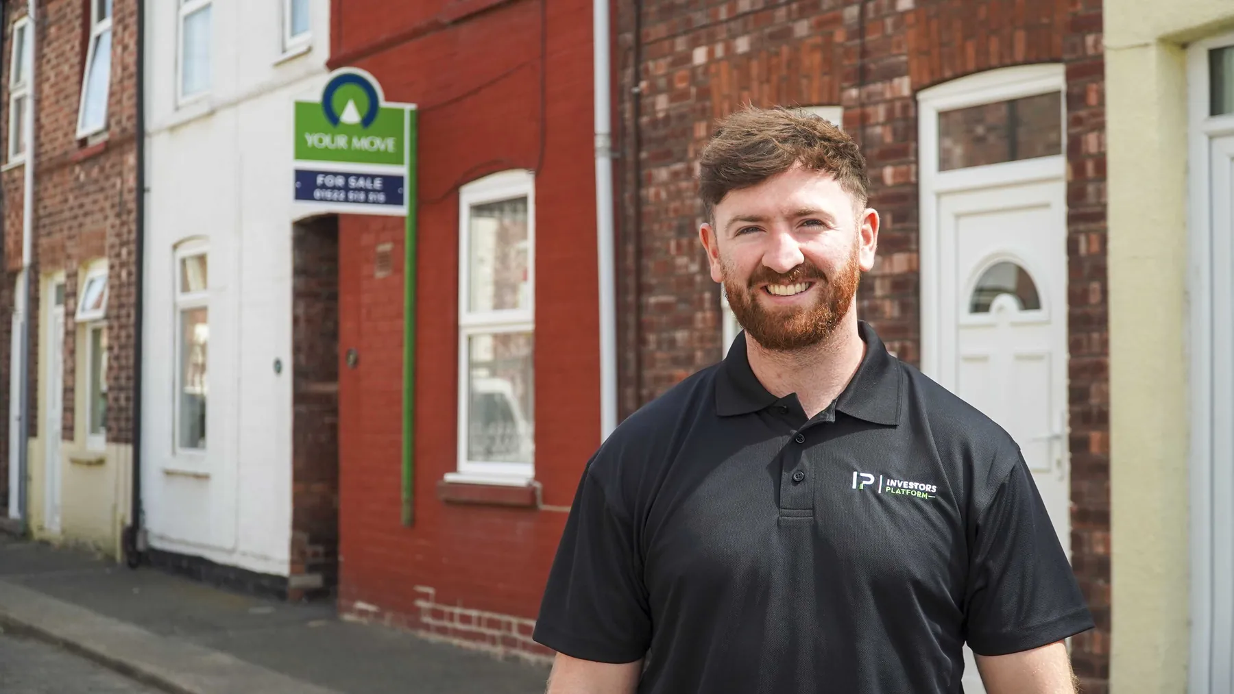 Joe Martin outside a property in the East Midlands