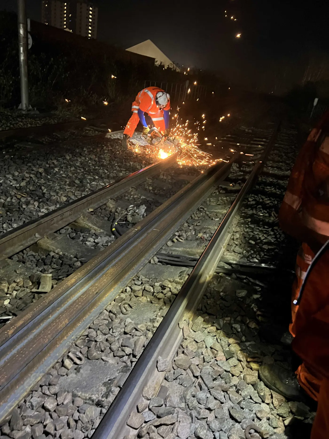 Network Rail engineering work at night
