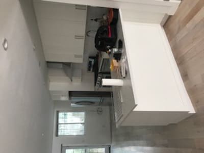 kitchen with white cabinetry