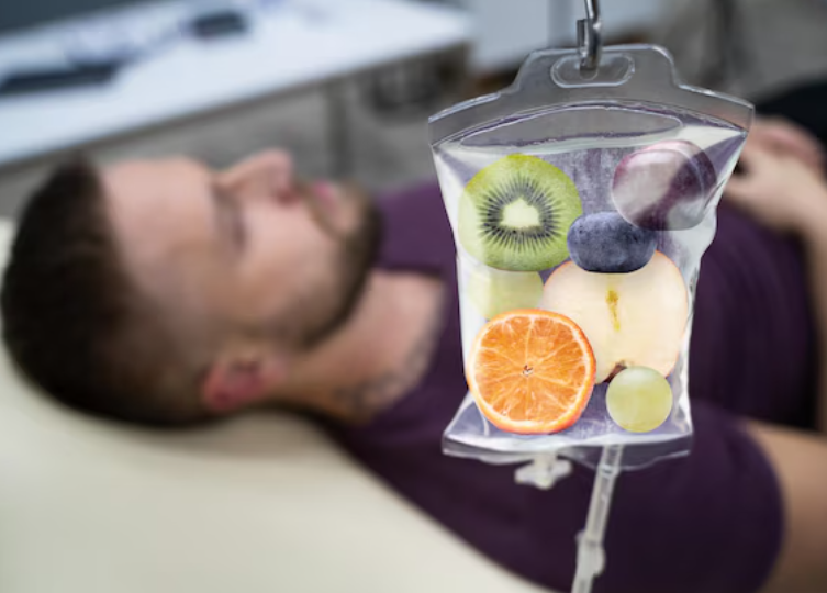 man having an iv drip session