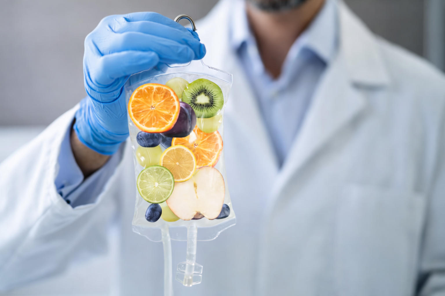 a male doctor holding an IV a male doctor holding an IV