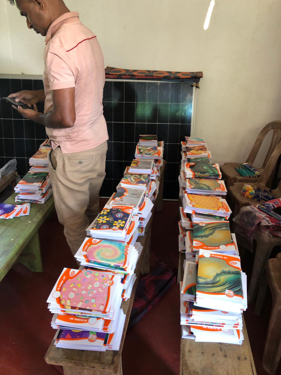 1300 school book packs prepared for children after Cyclone Ditwa relief initiative Sri Lanka