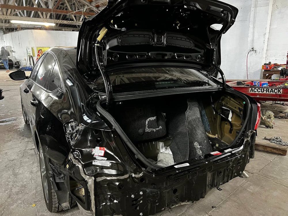 Auto body panel restoration at Focus On Cars, Riverside, CA