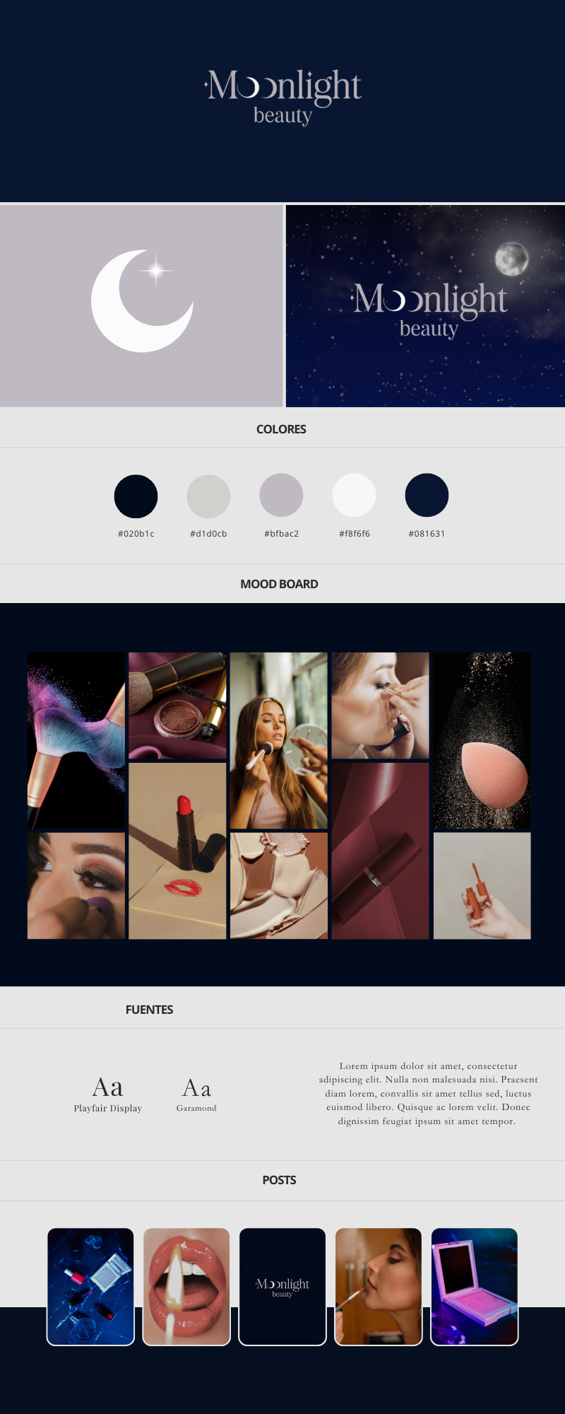 Moonlight Beauty brand board
