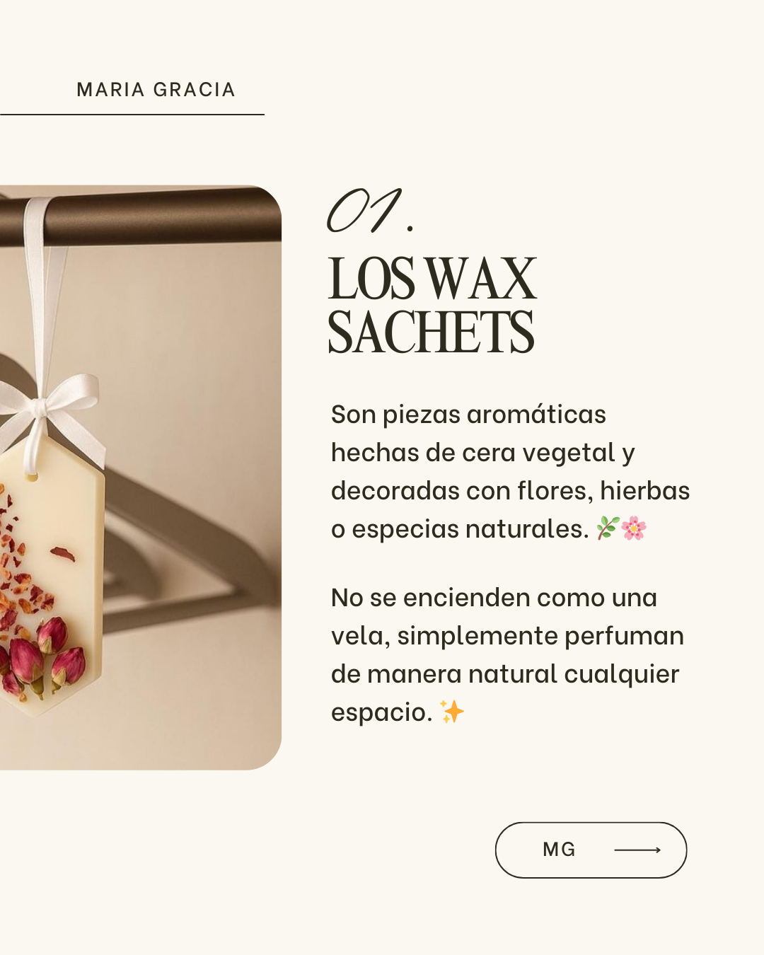 Carousel slide about wax sachets
